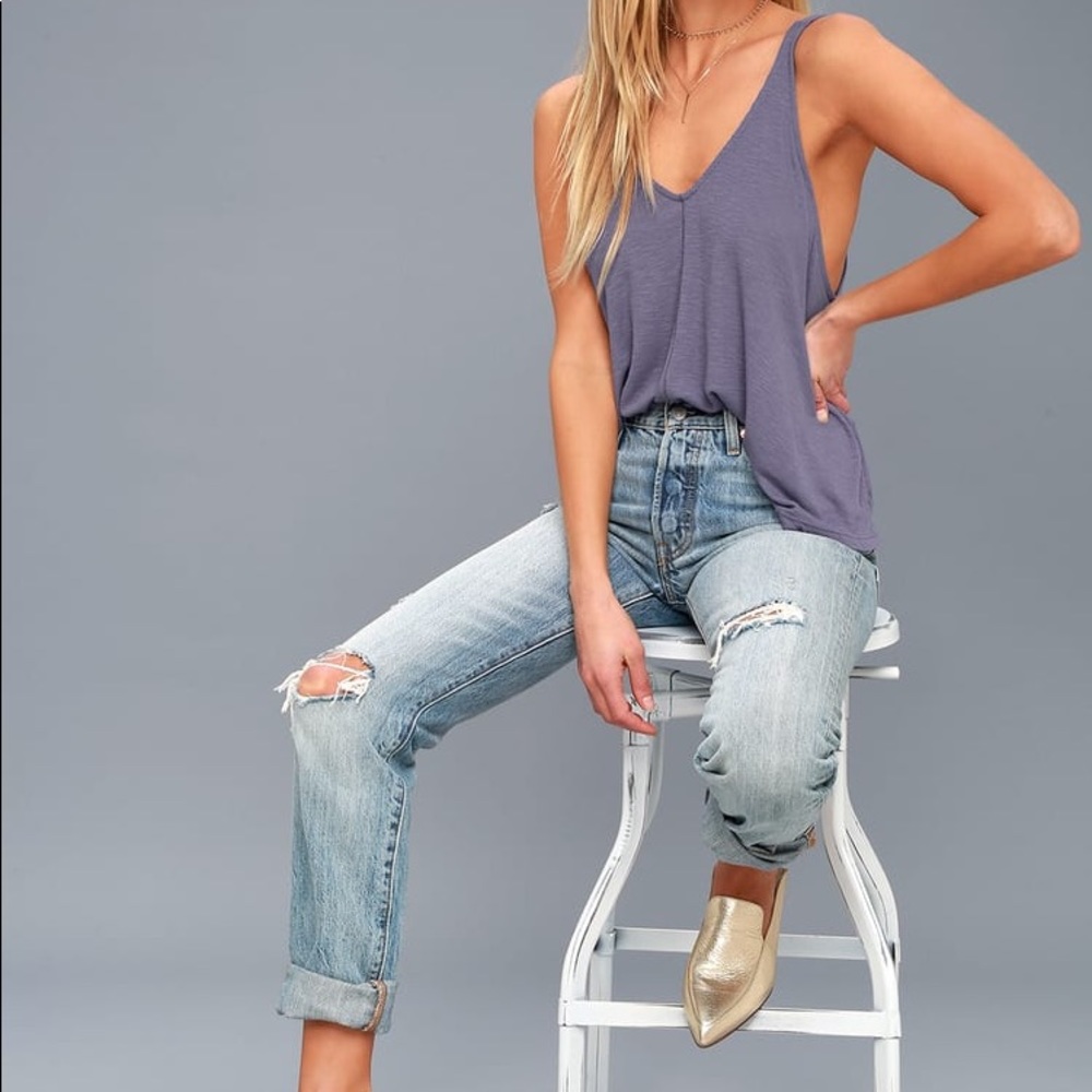 Free People ribbed tank top (Dani Periwinkle blue)